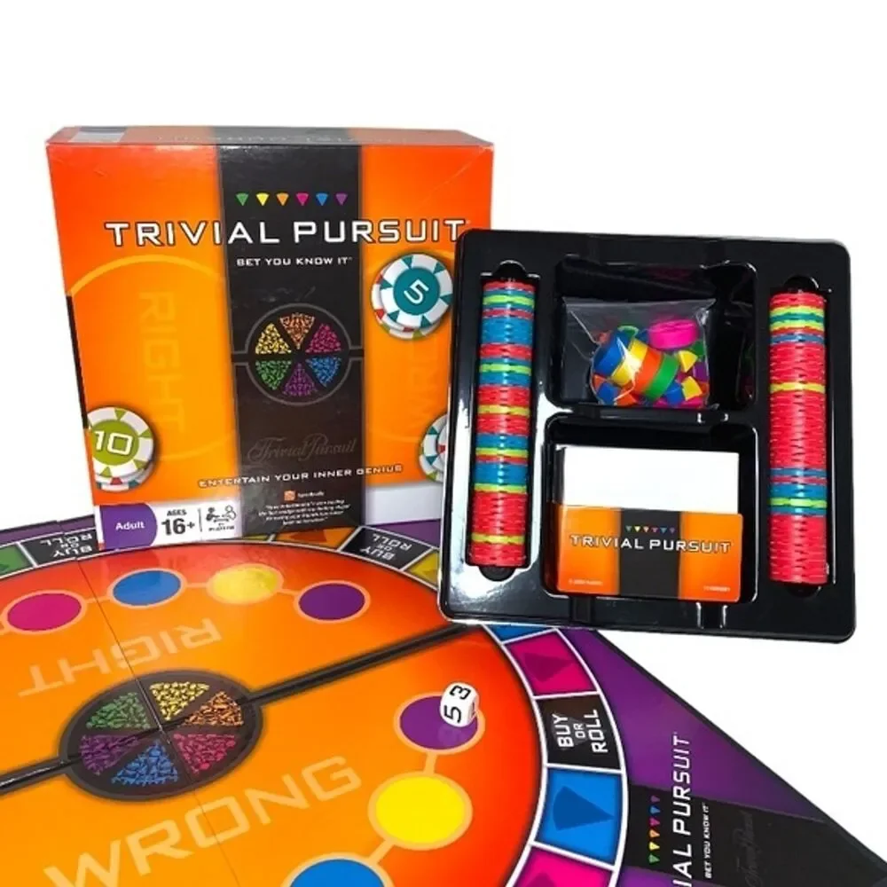Trivial Pursuit HASBRO Game Night House Party Bet You Know It Board Trivia Quiz